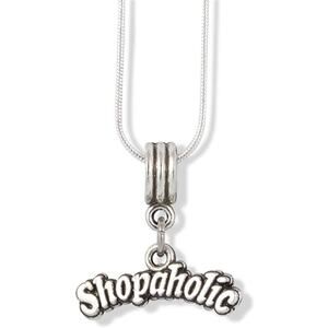 Shopaholic Charm Shopping Shopper Necklace Pendant Jewelry
